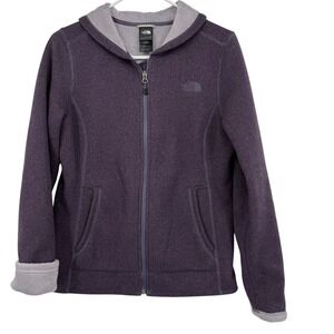 The North Face Women's Purple Fleece Full Zip Hooded Jacket Size M Warm Outdoors